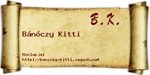 Bánóczy Kitti névjegykártya